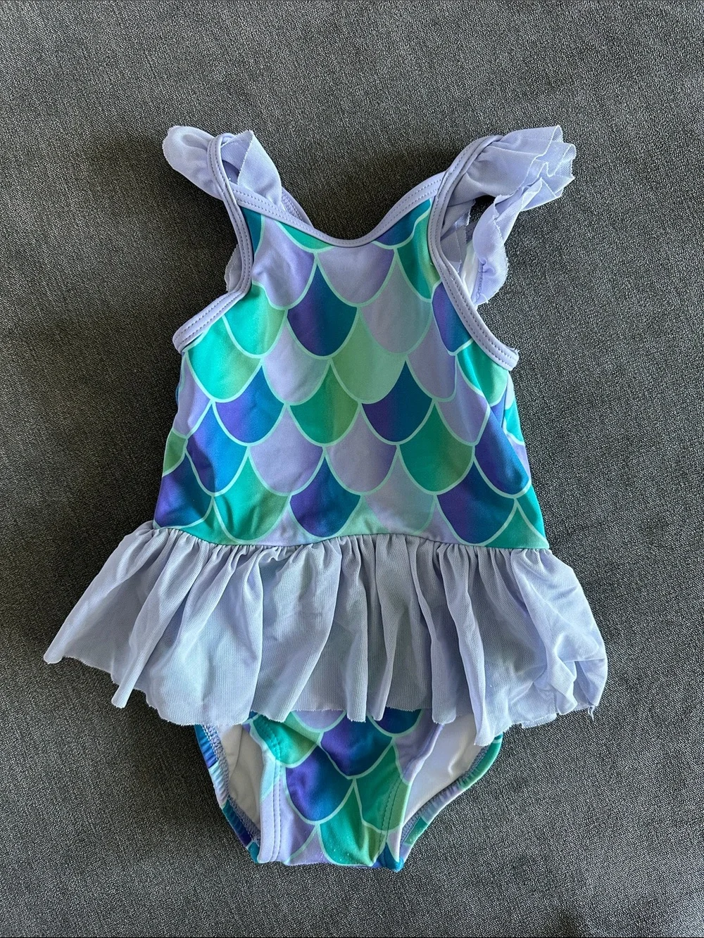 Hanna Anderson Mermaid Scale Ruffle One-Piece Swimsuit 18-24 mo